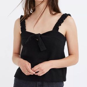 Madewell Black Tie Front Tank Top